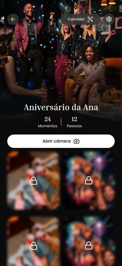Álbum do evento Aniversário da Ana no app Moments